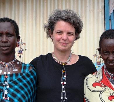Chiara (centre) posing for a snapshot with caregivers of children with disabilities in Kajiado. Chiara (centre) posing for a snapshot with caregivers of children with disabilities in Kajiado.